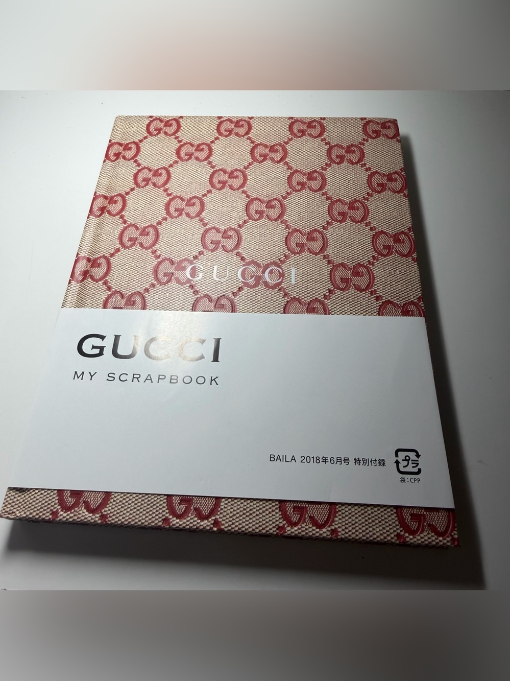 Gucci Beige Canvas with Red GG Monogram Notebook